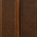 Mid Century Modern Rattan Sideboard Cabinet, Buffet Cabinet For Entryway Hallway Living Room Kitchen Dining Room Bedroom, Adjustable Shelf & Solid Wood Feet & Rattan Cabinet Doors Dark Wood Walnut
