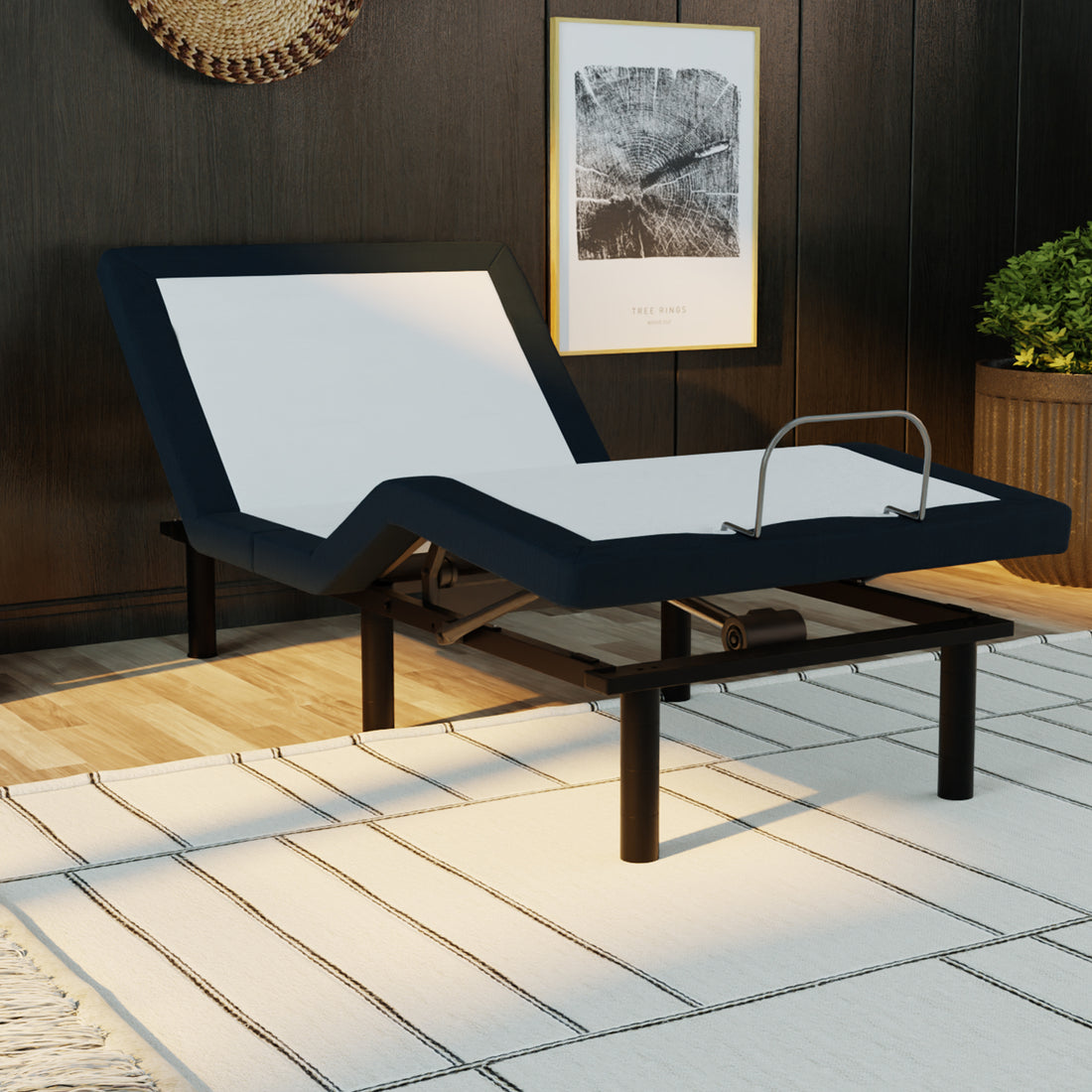 Model 3 Adjustable Base Twin Long: Zero Clearance Twin Xl Grey Metal