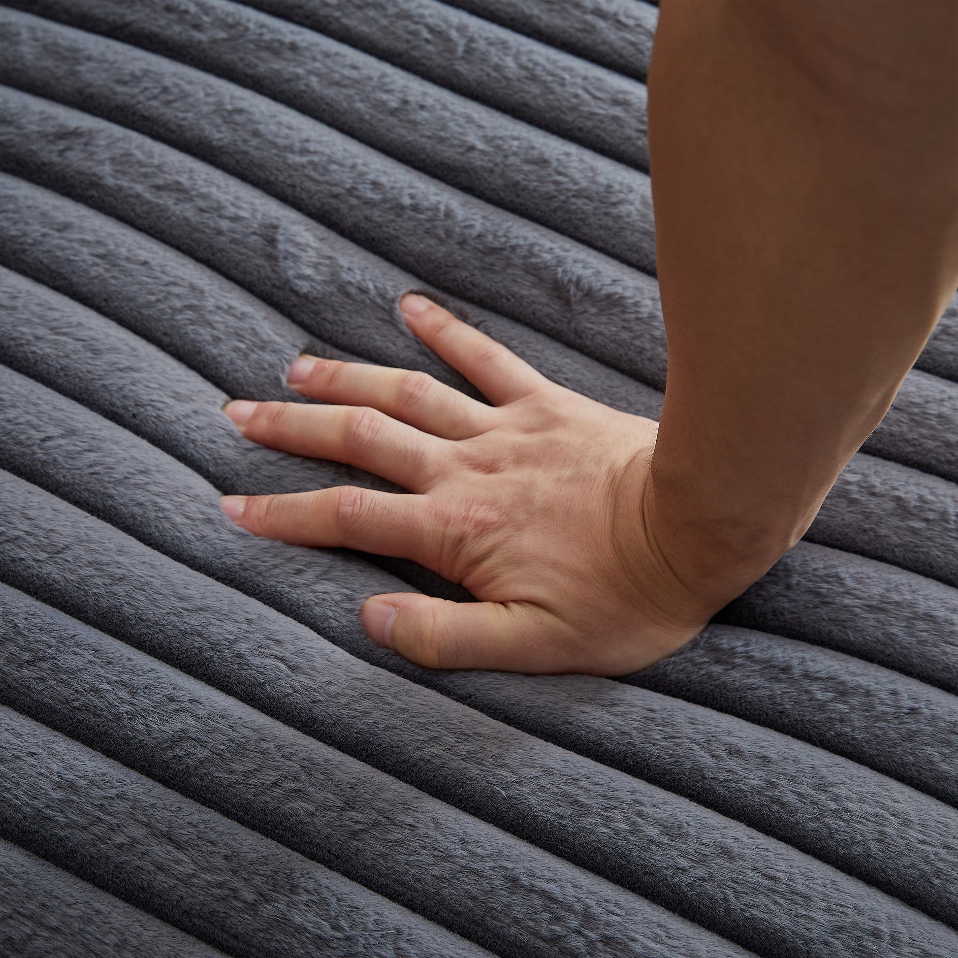 62.5 Inch Corduroy Sponge Sofa Lounge Chair With Removable Footrest,No Assembly Required,Fluffy Modern Sleeper Chair For Indoor Living Room Bedroom Grey Foam Corduroy 1 Seat