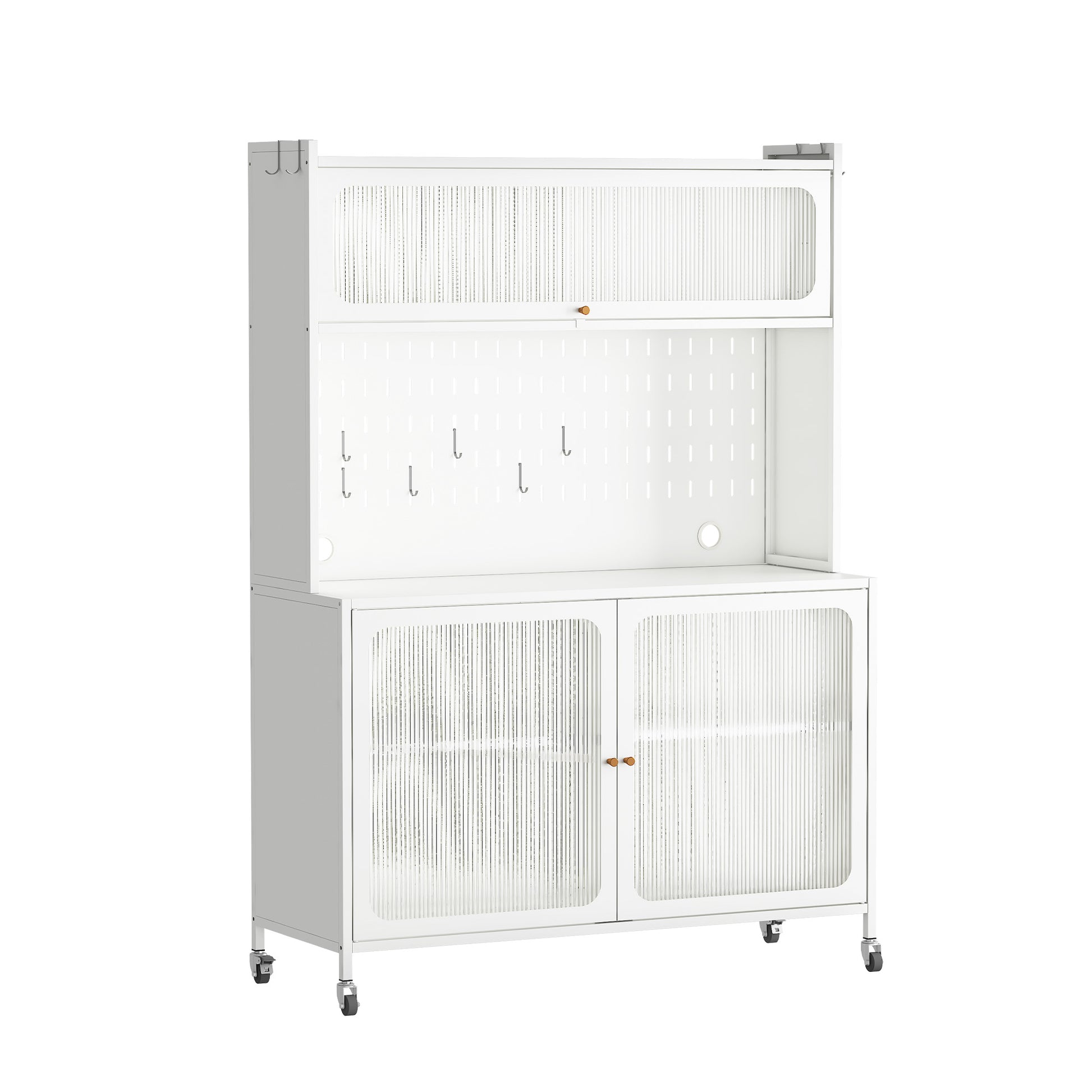 Kitchen Pantry Cabinet, Tall Storage Cabinet With Glass Doors & Adjustable Shelves, Cabinet Cupboard For Kitchen, Living Room, Dinning Room, White White Kitchen Modern Glass Doors Steel