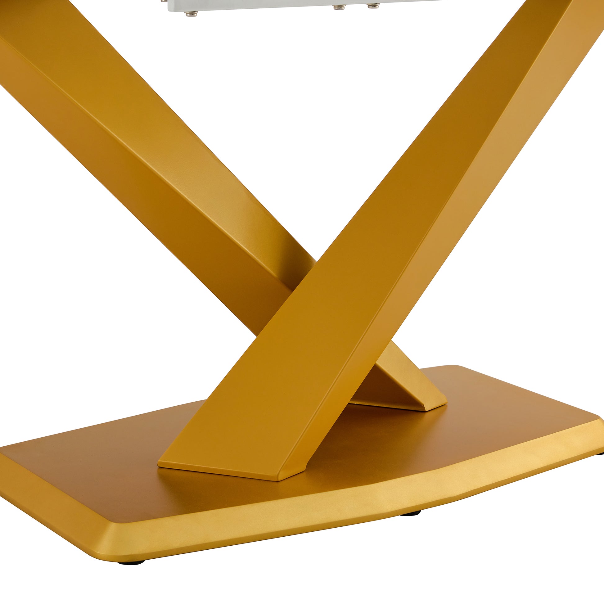 Table And Chair Set, The Table Is Equipped With A Marble Patterned Mdf Tabletop And Gold Table Legs.Dining Chairs,Gold Legged Upholstered Chairs Made Of Artificial Leather. Grey Gold Seats 4 Mdf