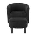 Swivel Accent Chair 360 Comfy Recliner Corduroy Arm Chair Single Sofa With Ottoman For Living Room Bedroom,Black Black Fabric