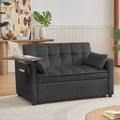 Black Velvet Loveseat Sofa Bed Black Wood Tufted Back Square Arms Foam Velvet 2 Seat