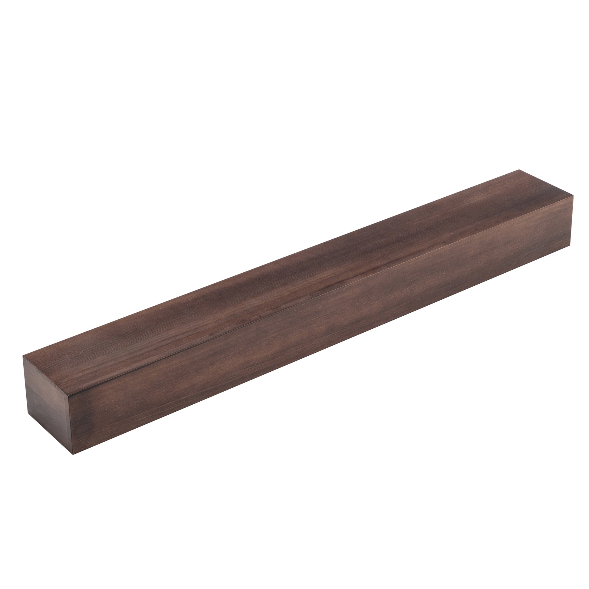 72'' Fireplace Mantel Wooden Wall Mounted Floating Shelf 8" Deep Solid Pine Wood,Brown Brown Metal & Wood