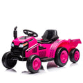 12V Kids Ride On Electric Tractor Black Knight,Kids Ride On Toy.2Wd,Non Skid Tires, Steering Wheel, Foot Pedal,With Removable Storage Tug,Light,Bluetooth,Music,Mp3,Usb,Power Display For Kids Aged 2 3. Rose Red 50 99 Lbs Polypropylene