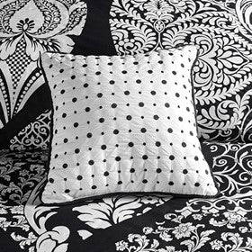 7 Piece Cotton Printed Comforter Set Black Cal King California King Black Polyester