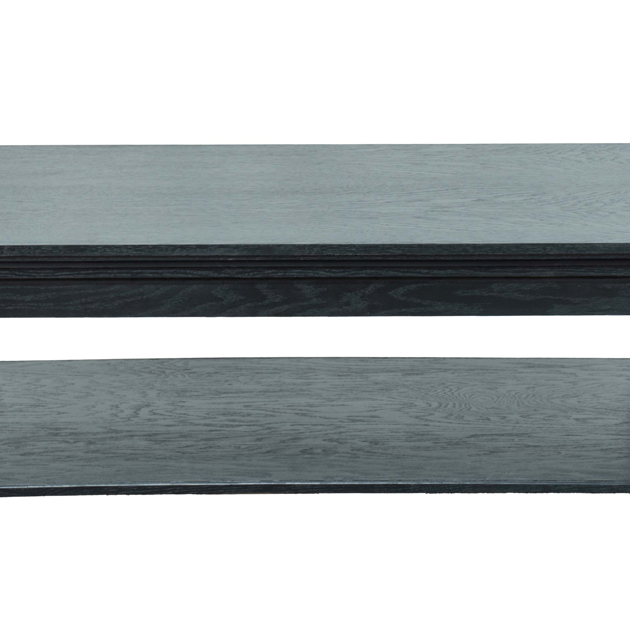 48 Inch Coffee Table, No Assembly Required, C Finish Black Wood