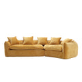 Modular Sectional Sofa, U Shaped Couch With Sofa For Five & Pillows, Modern Minimalist Chenille Fabric Large Comfy Cloud Sofas, Living Room Furniture Sets Mustard Yellow Chenille 5 Seat