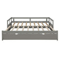 Extending Daybed With Trundle, Wooden Daybed With Trundle, Gray Twin Gray Solid Wood