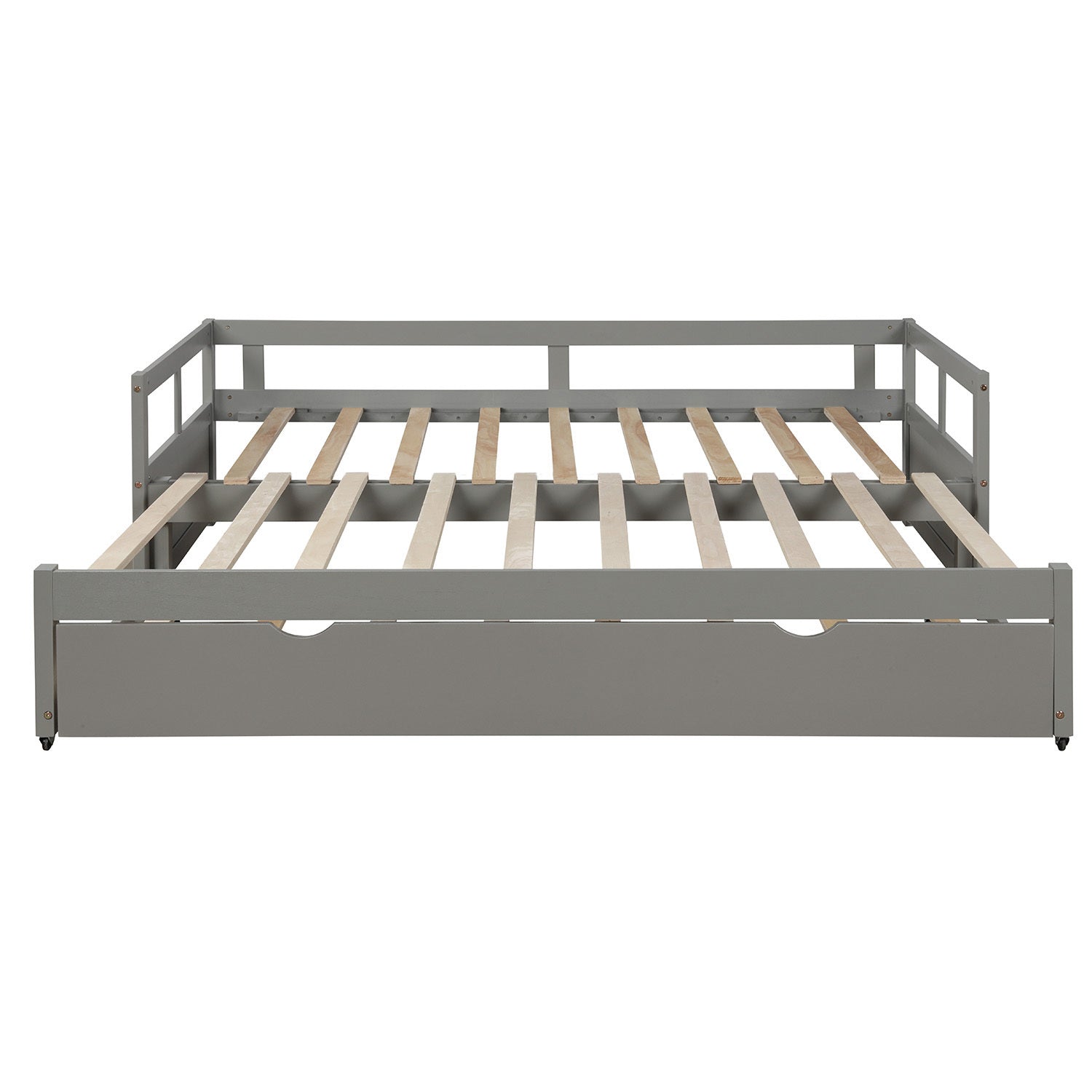 Extending Daybed With Trundle, Wooden Daybed With Trundle, Gray Twin Gray Solid Wood