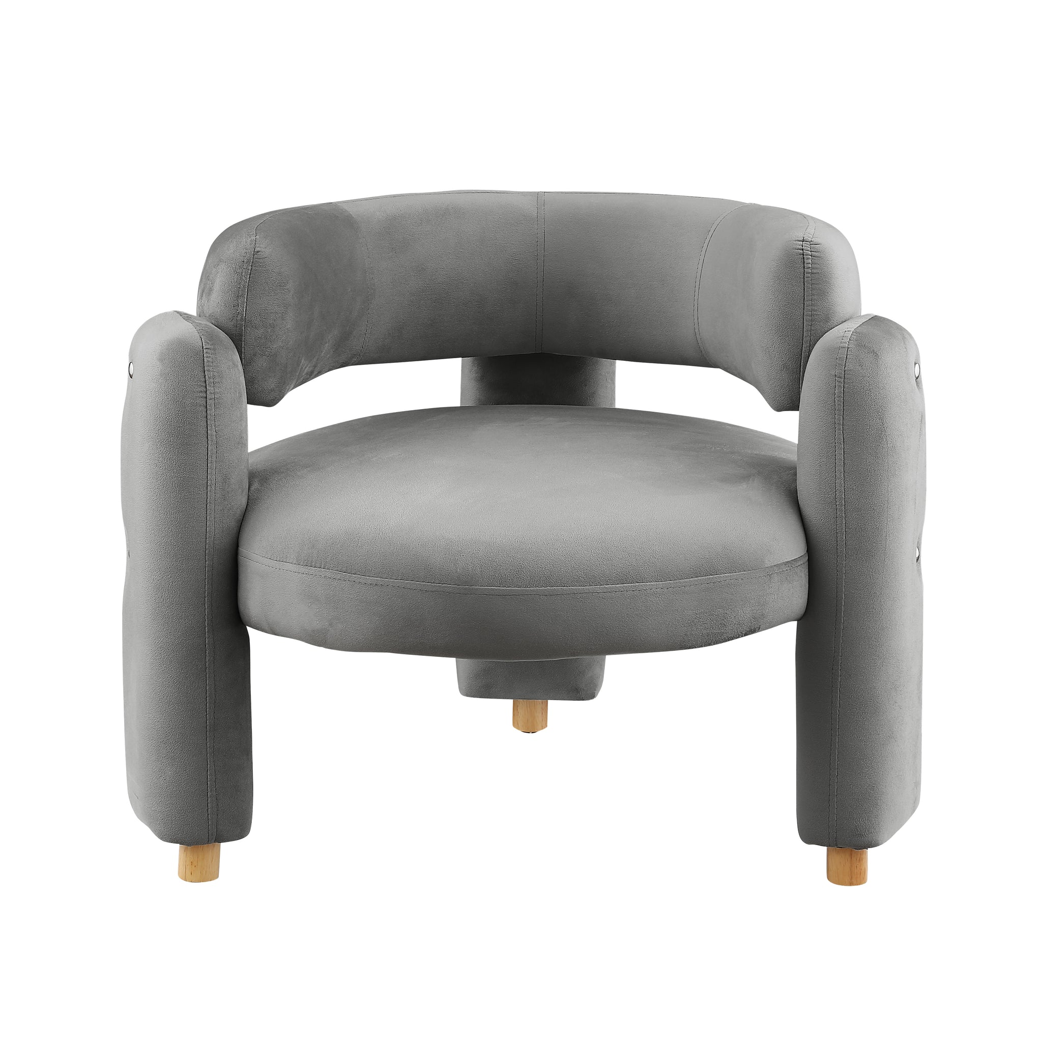 Accent Chair Grey Fabric