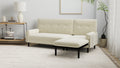 Ivory Corduroy Sectional Sofa: Convertible 3 Seater Sofa, L Shaped Sofa, And Bed Ivory Velvet Metal Primary Living Space Medium Soft Loose Back Pillow Top Arms Foam Fabric Metal 3 Seat