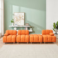 A 90.60 Inch Technology Cloth Orange Sofa, Waterproof, Stain And Cat Scratch Resistant, Can Comfortably Sit In The Apartment Bedroom Without Taking Up Space. Orange Polyester Blend 4 Seat