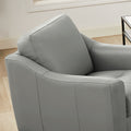 Ersa Leather Chair Silver Grey Memory Foam Genuine Leather