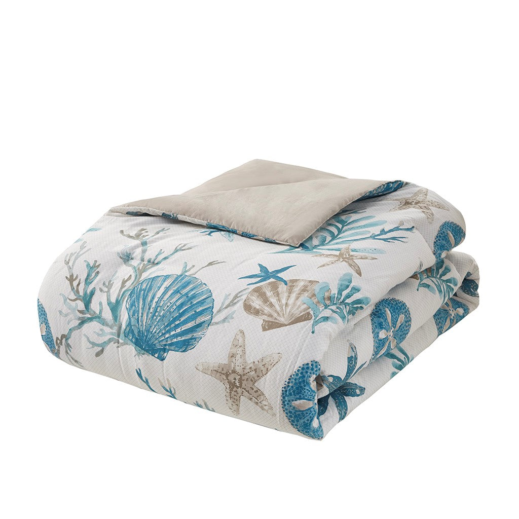 7 Piece Cotton Sateen Comforter Set Aqua Cal King California King Aqua Cotton