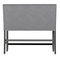 Glimm Gray Upholstered Bench With Back Gray Foam Engineered Wood