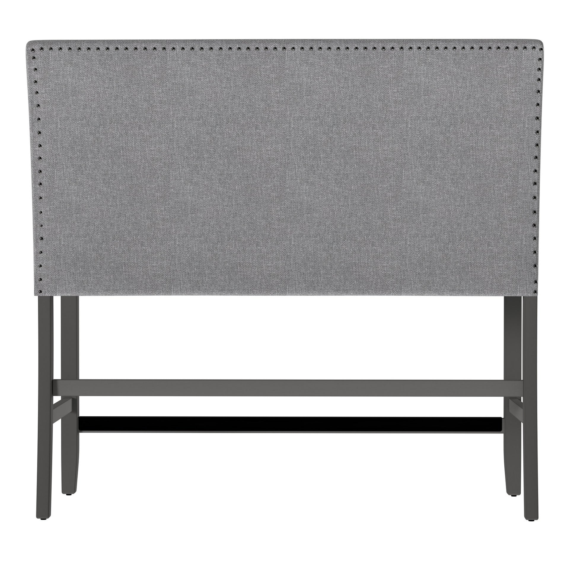 Glimm Gray Upholstered Bench With Back Gray Foam Engineered Wood
