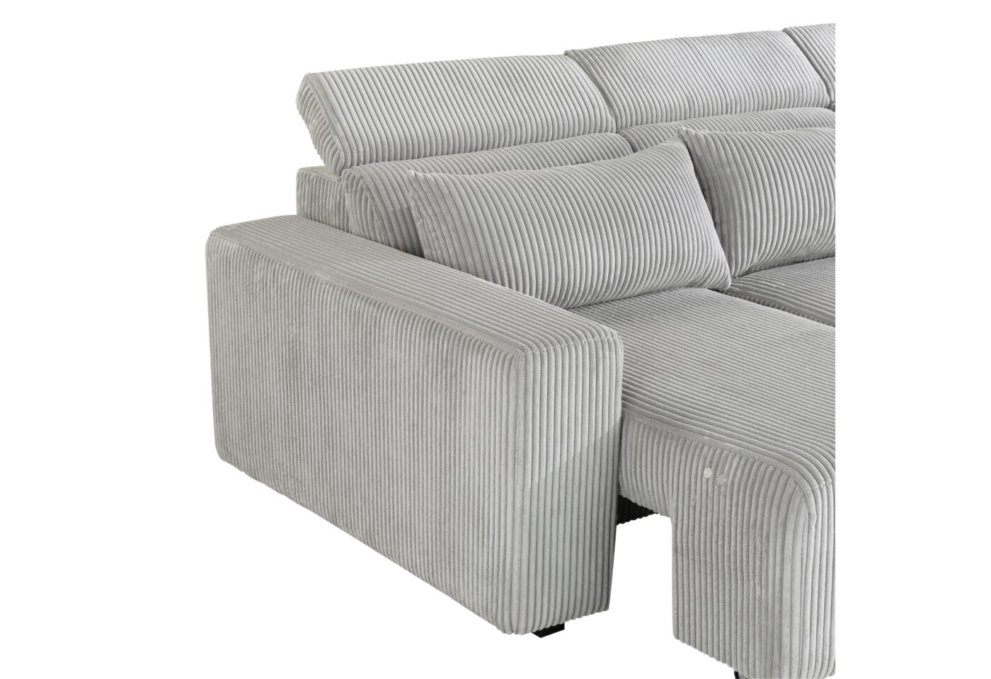 Seltos Grey Power Sectional Gray Fabric 5 Seat