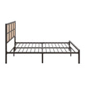 1Pc Queen Platform Bed, Metal Frame Dark Bronze Finish Faux Cane Panel Headboard Casual Coastal Bedroom Furniture, Bed In A Box Box Spring Not Required Queen Bronze Metal Bedroom Casual,Coastal Metal