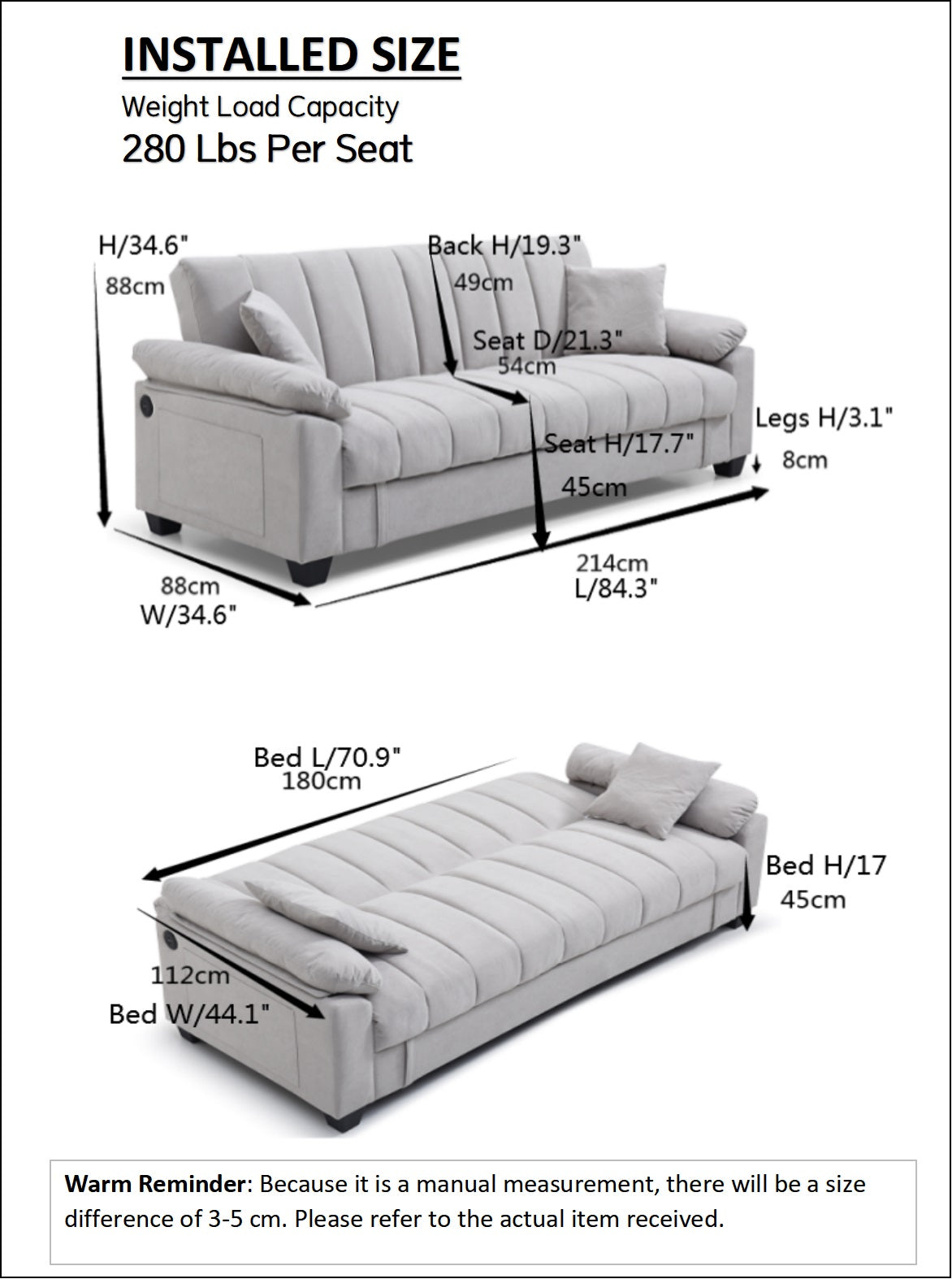 Sofa Bed Sleeper With Storage And One Side Pocket, Usb Charging Port, Swan Velvet Fabric Folding Futon Recliner For Living Room Furniture Apartment Bedroom Office Small Spaces Antique Gray Brown Velvet Wood Primary Living Space Medium Soft Tufted Back