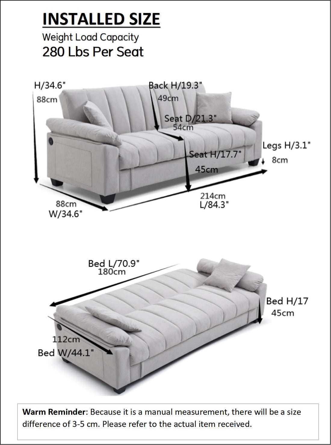 Sofa Bed Sleeper With Storage And One Side Pocket, Usb Charging Port, Swan Velvet Fabric Folding Futon Recliner For Living Room Furniture Apartment Bedroom Office Small Spaces Antique Gray Brown Velvet Wood Primary Living Space Medium Soft Tufted Back