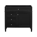 36'' Bathroom Vanity Without Top Sink, Modern Bathroom Storage Cabinet With 2 Drawers And A Tip Out Drawer, Solid Wood Frame Not Include Basin Sink Black Solid Wood Mdf