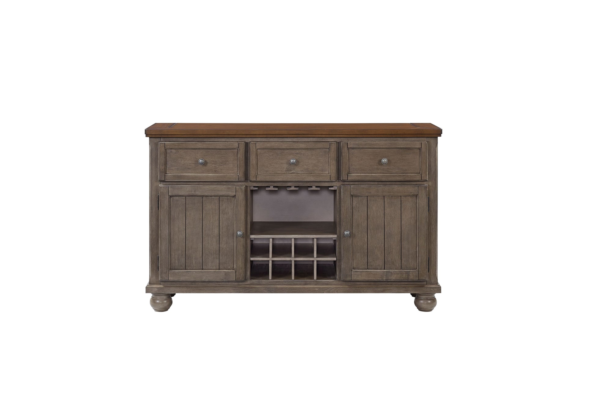 Rustic Two Tone Sever W Powerpack Gray Solid Wood Mdf