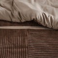 7 Piece Micro Corduroy Comforter Set Brown Cal King Brown Polyester