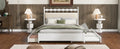 Queen Size Wooden Storage Platform Bed, With 2 Big Drawers, T Size Trundle, White Queen White Plywood