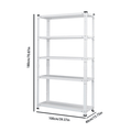 Household Storage Rack, Adjustable Display Rack, Basement Balcony Storage Rack, Carbon Steel Storage Rack, 100Cm * 40Cm * 180Cm, Five Floors White 5 White Etagere Primary Living Space Metal Contemporary Adjustable Shelves Metal