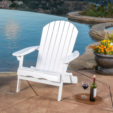 Malibu Reclining Adirondack Chair White Acacia Wood