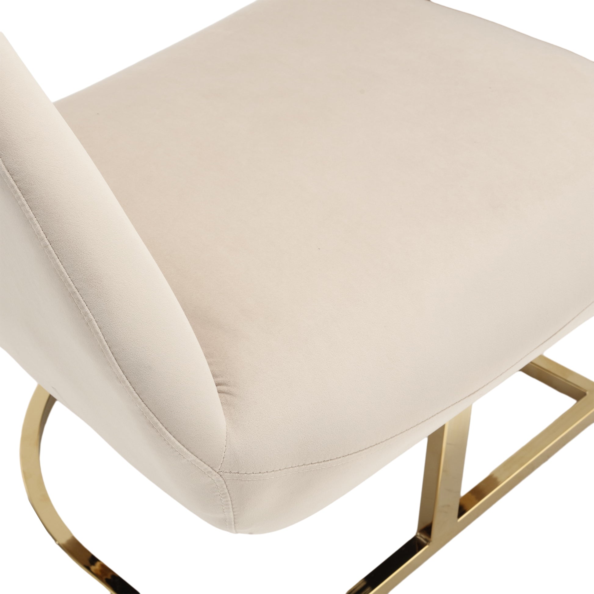 Coolmore Modern Chair With Velvet Fabric, Mid Century Chair With Wide Upholstered, Armchair For Living Room, Lounge, Bedroom Beige Beige Primary Living Space Foam Velvet