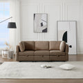 Oversized Modular Sectional Convertible Fabric Sofa Set,Extra Large Sectional Storage Seat Couch For Living Room, 3 Seat Modern Modular Sofa Brown Brown Polyester 3 Seat