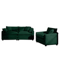 Modern Living Room Sofa Two Piece Set, Suitable For Living Room And Bedroom Sofa Set, Consists Of A Single Seat And A 3 Seater Sofas, Green Corduroy Green Corduroy 3 Seat