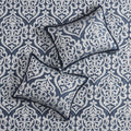 8 Piece Jacquard Comforter Set Navy Silver Queen Queen Navy Silver Polyester