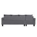 Sectional Sofa Set For Living Room With L Shape Chaise Lounge ,Cup Holder And Left Hand With Storage Chaise Modern 4 Seat Grey Grey Fabric 4 Seat