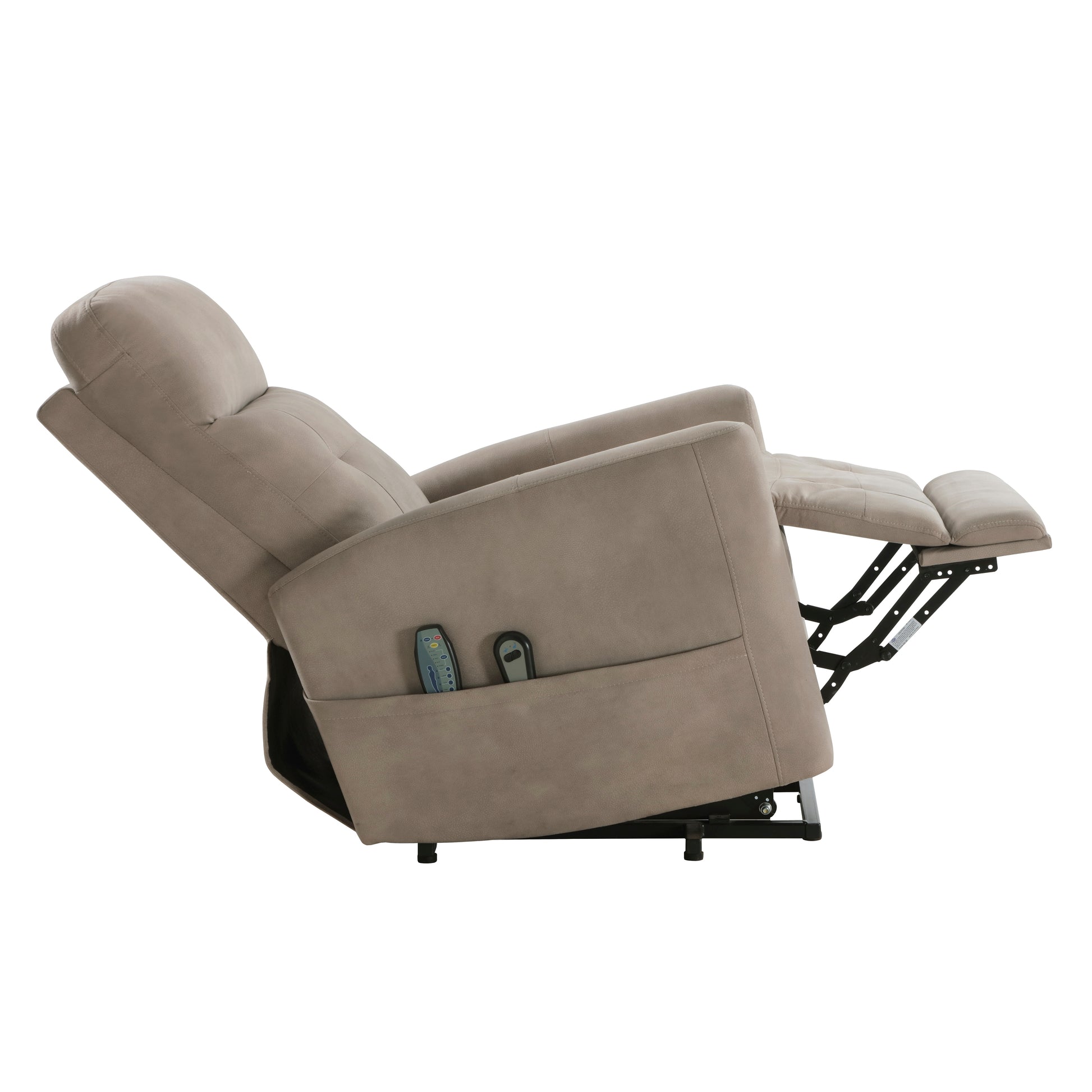 Power Lift Chair With Massage And Heat Comfort Brown Microfiber Upholstery Living Room Furniture 1Pc Power Reclining Motion Chair Brown Microfiber Wood Primary Living Space Plywood,Solid Wood