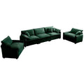 Warm And Cozy Sofa Set With Soft Cushions And Pillows, Home Theater Style Sofa Set Consisting Of A 3 Seater Sofa And Two Single Sofas Ingreen Corduroy Fabric Green Corduroy 5 Seat