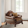 Wooden Chair With 1 Pillowcherry Brown Brown Leather