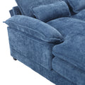 United We Win Modern Large Chenille Fabric U Shape Sectional Sofa Navy Chenille