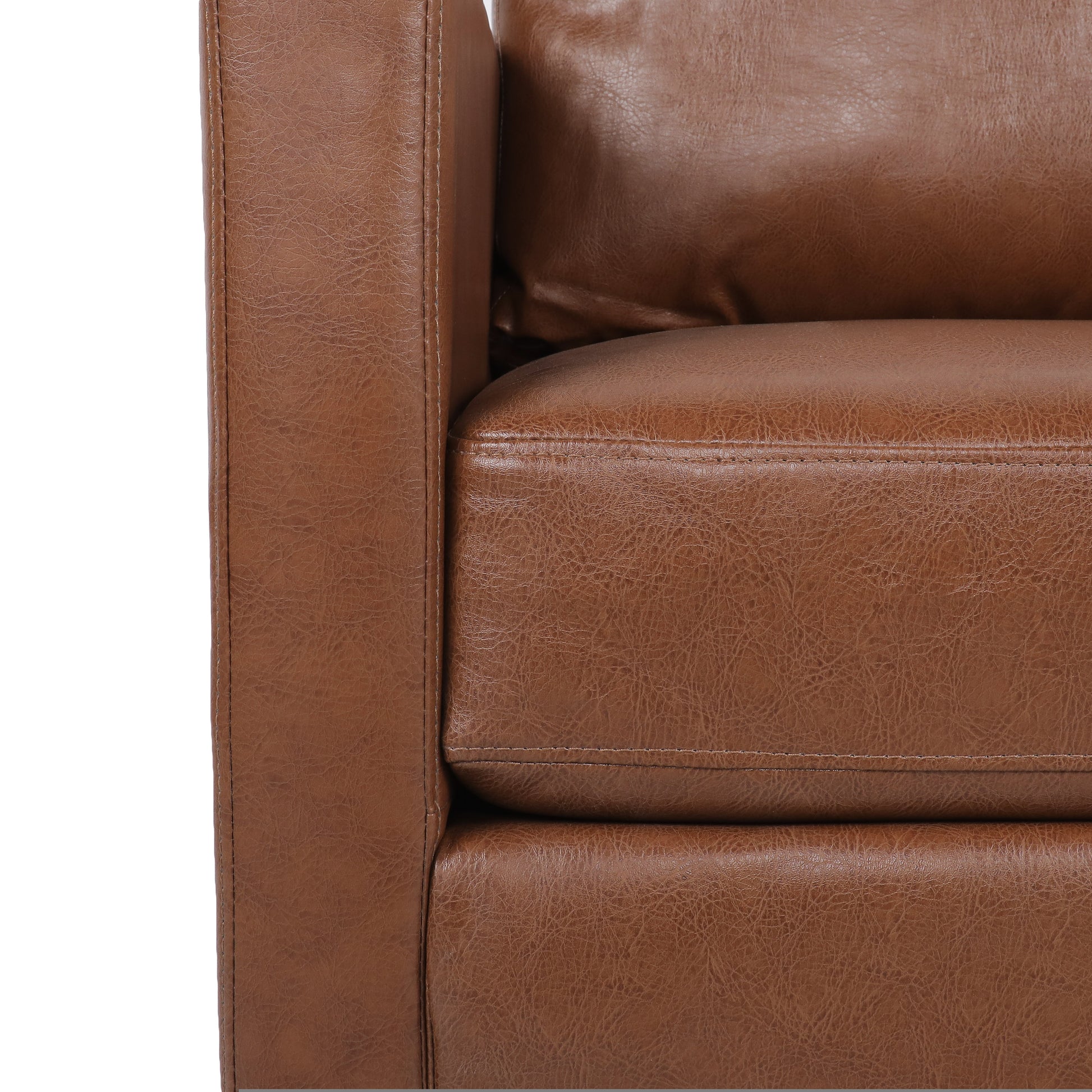 Club Chair Light Brown Pu