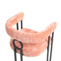 Coolmore Contemporary Designed Velvet Fabric Upholstered Accent Dining Chair Barrel Side Chairs Kitchen Armchair For Living Room Set Of 2 Pink Linen Pink Dining Room Foam Chenille