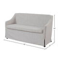 Slip Covered Settee With Casters Beige Upholstered