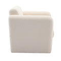 Modern Accent Chair Lambskin Sherpa Fabric Upholstered Comfy Reading Arm Chair Soft Padded Armchair With Back And Pillow For Living Room Bedroom Reception Waiting Room Office, Cream Cream Primary Living Space Upholstered