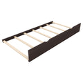 Queen Size Rattan Platform Bed With With 2 Big Drawers, T Size Trundle, Espresso Queen Espresso Plywood