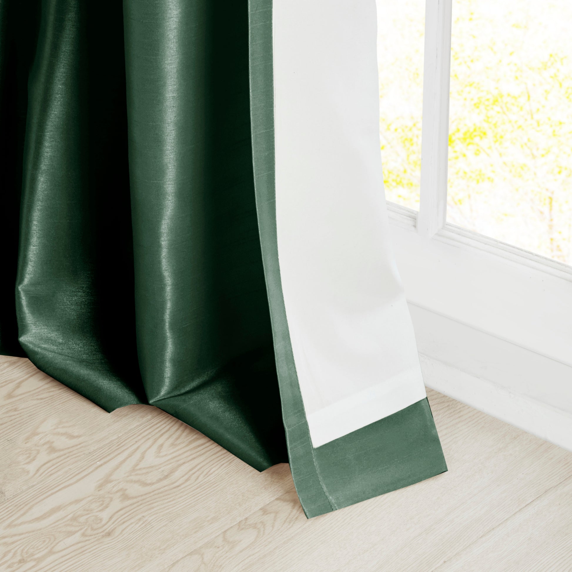 Twist Tab Lined Window Curtain Panel Green 50X84" Green Polyester