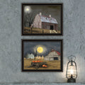 2 Piece Vignette Autumn Moonlit Nights Black Framed Wall Art For Living Room, Bedroom Wall Art Print For Home Decor By Billy Jacobs Multicolor Wood Paper