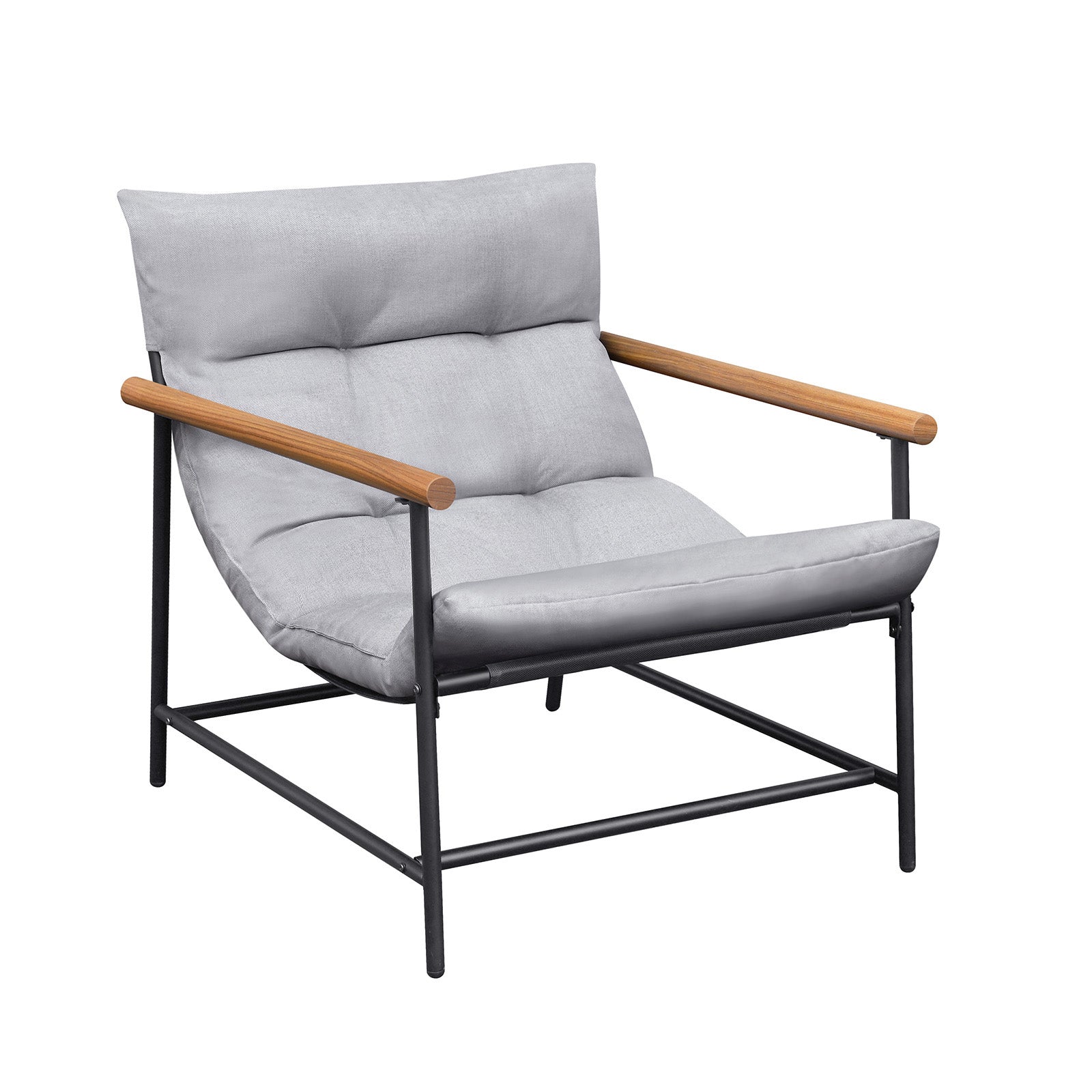 Modern Accent Chair, Living Room Reading Chair With Sturdy Metal Frame Grey Primary Living Space Casual Foam Metal