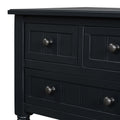 Narrow Console Table, Slim Sofa Table With Three Storage Drawers And Bottom Shelf Black Black Solid Wood Mdf