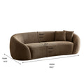 Wks1C Three Person Sofa Modern Combination Half Moon Casual Teddy Bear Wool Sofa Curved Sofa, Camel Color Camel Fabric 3 Seat